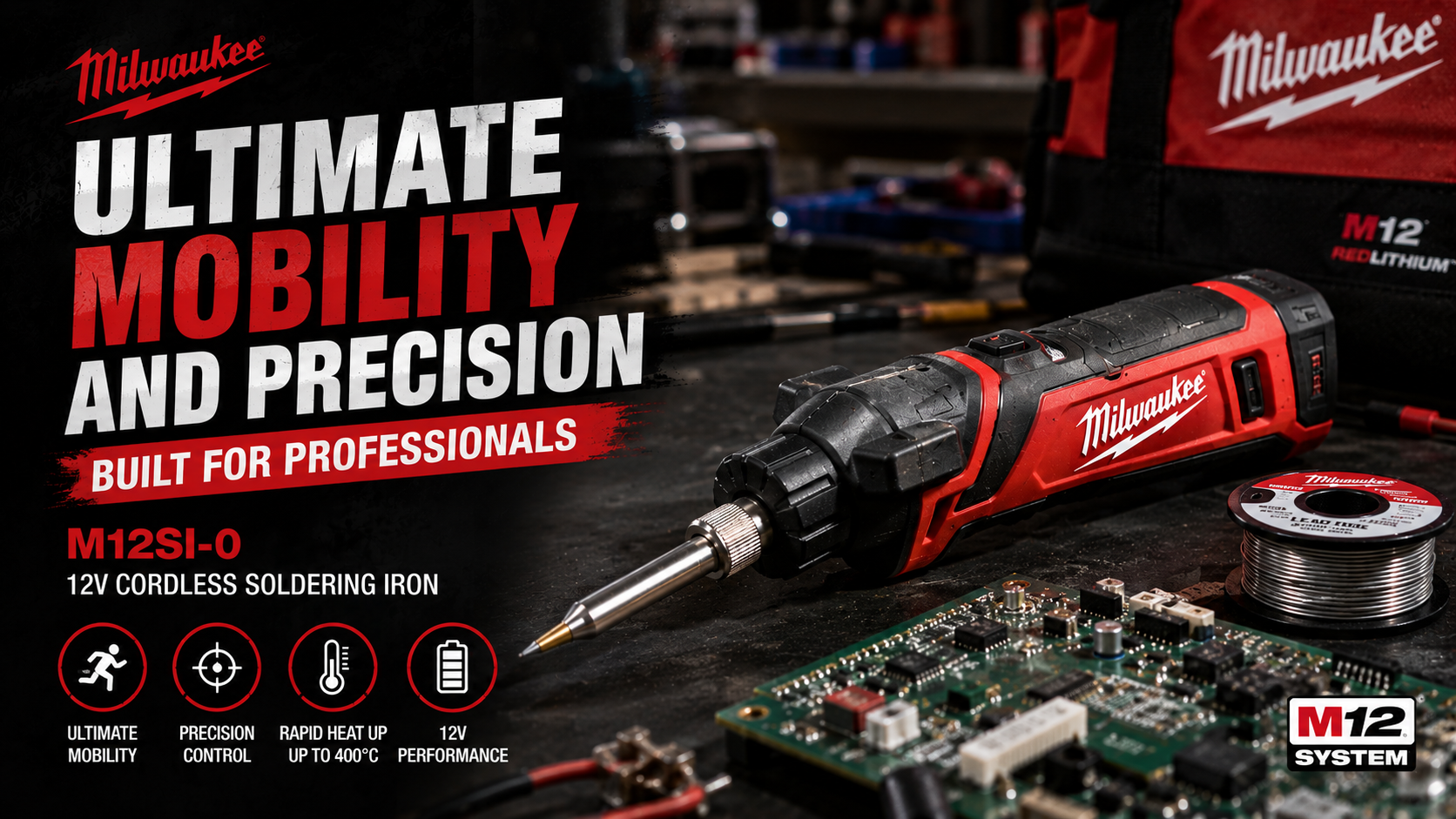 Ultimate Mobility and Precision – Milwaukee M12SI-0 12V Cordless Soldering Iron for Professionals